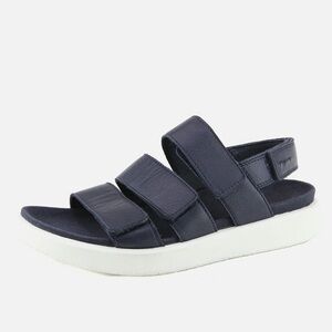 ECCO Soft 5 Flow Straps Leather Comfort Sandals Orthopedic Navy